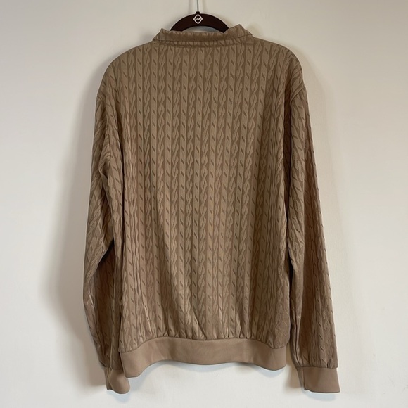 VTG Retro Shirt Haband Collared Large Tan Long Pattern 90s Stag Hill Button - Picture 8 of 15